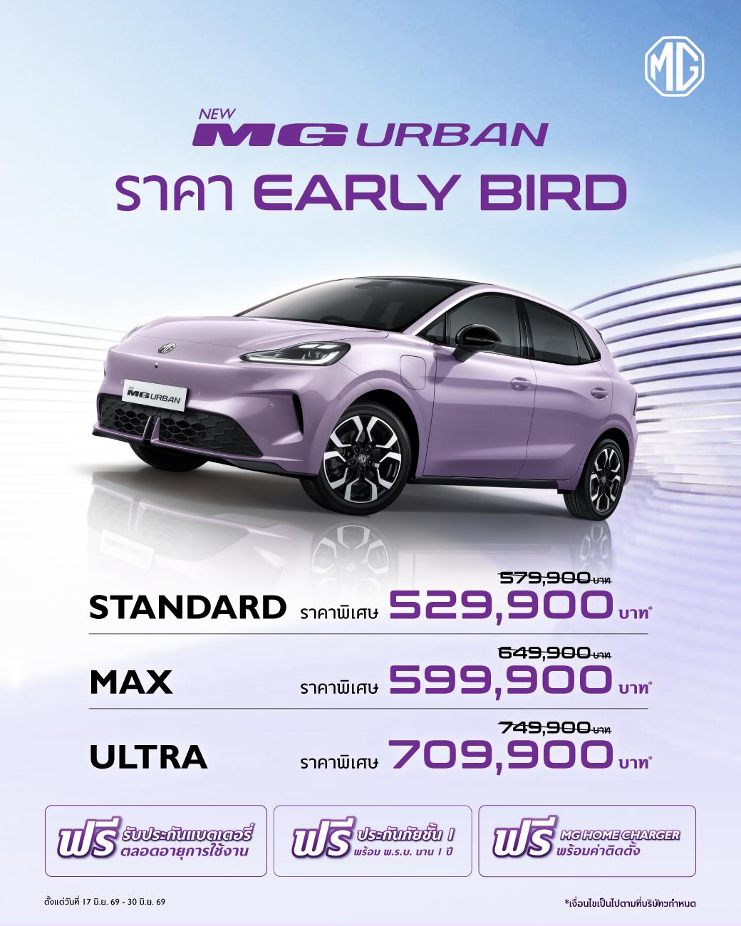 New MG Urban รถ EV ที่จะทำให้ชีวิตคุณง่ายขึ้น ประกาศราคา Early Bird เริ่มต้น 529,900 บาท*